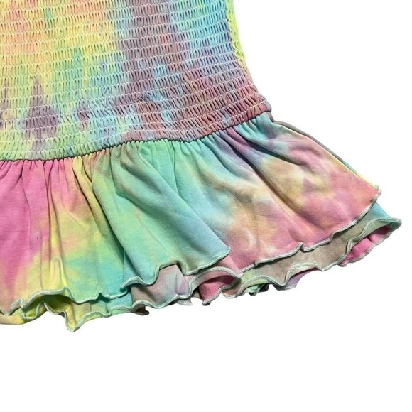 Freshman 1996 L (12/14) Tie-Dye Smocked Peplum Tank Top - Picture 3 of 5